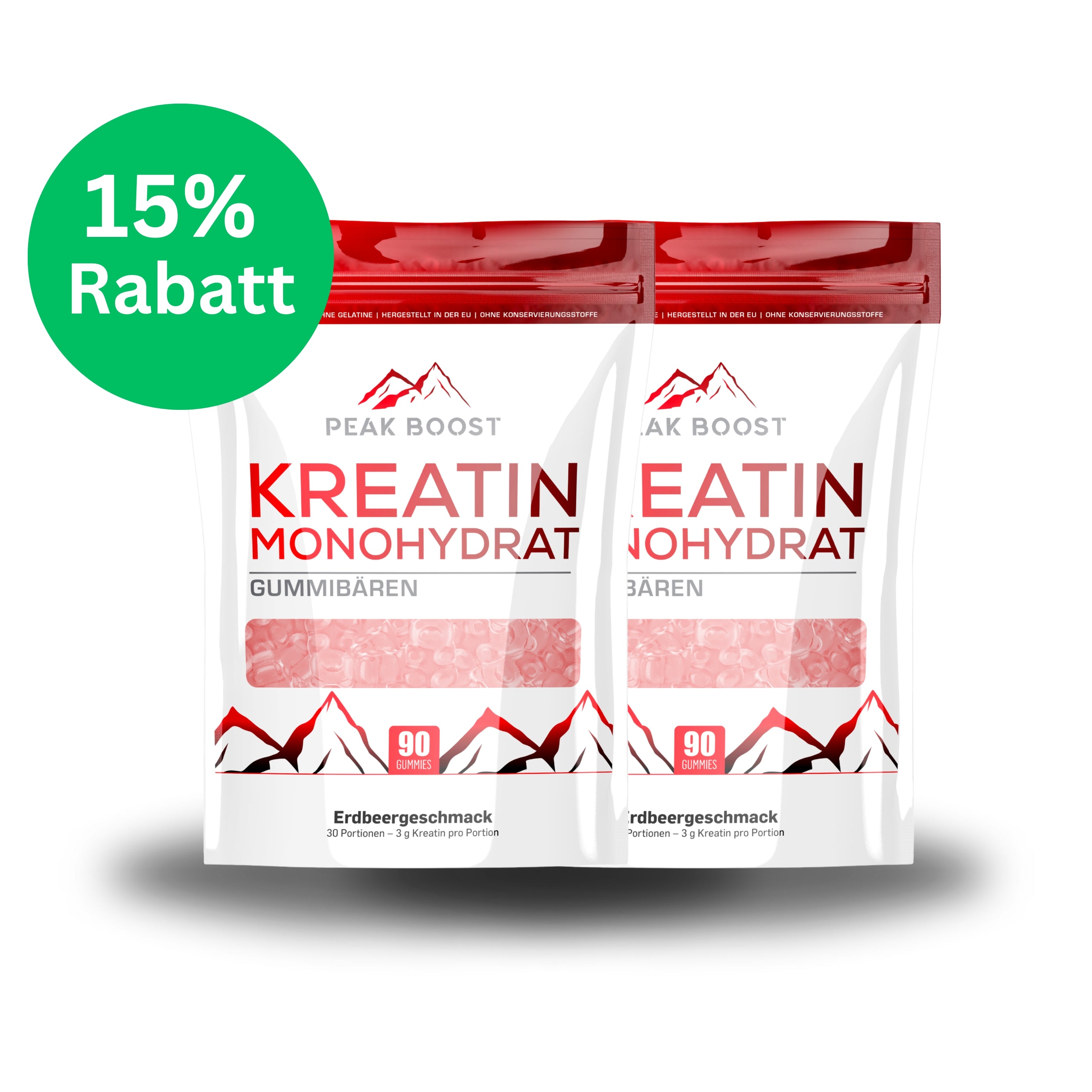 2 x Kreatin Monohydrat Erdbeere
