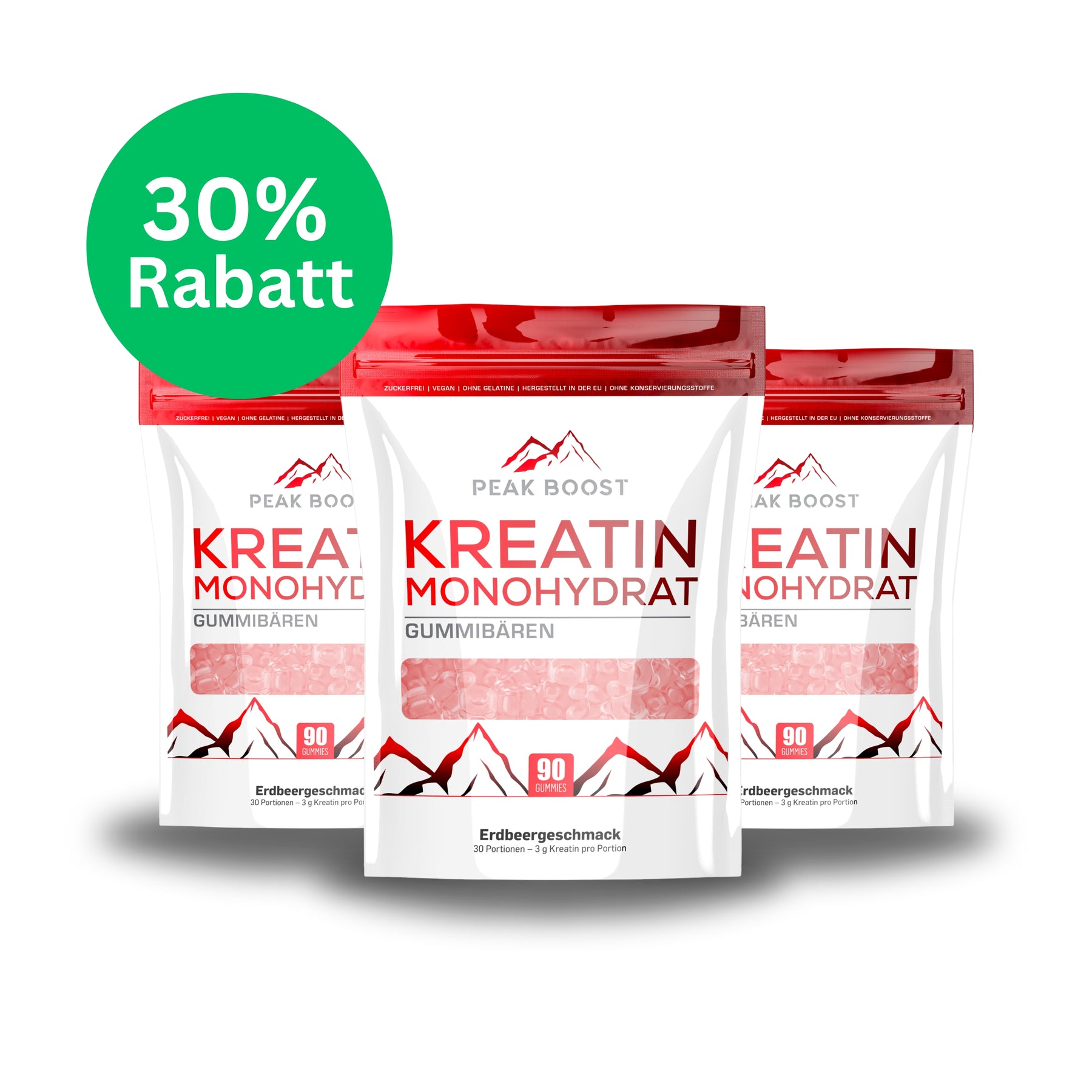 3 x Kreatin Monohydrat Erdbeere