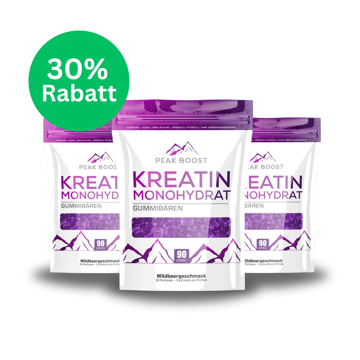 3 x Kreatin Monohydrat Waldbeere