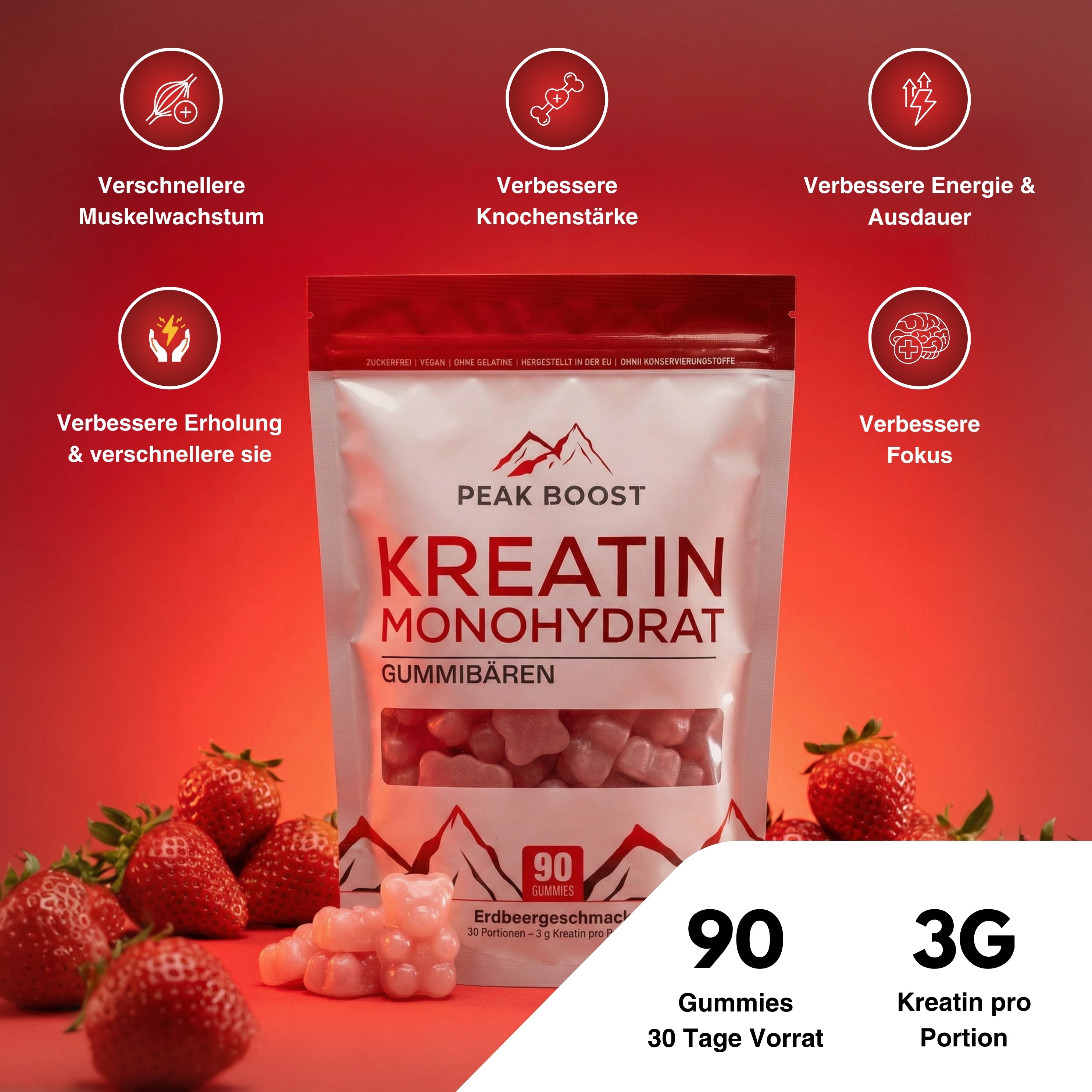 Kreatin Monohydrat | 90 Gummibären