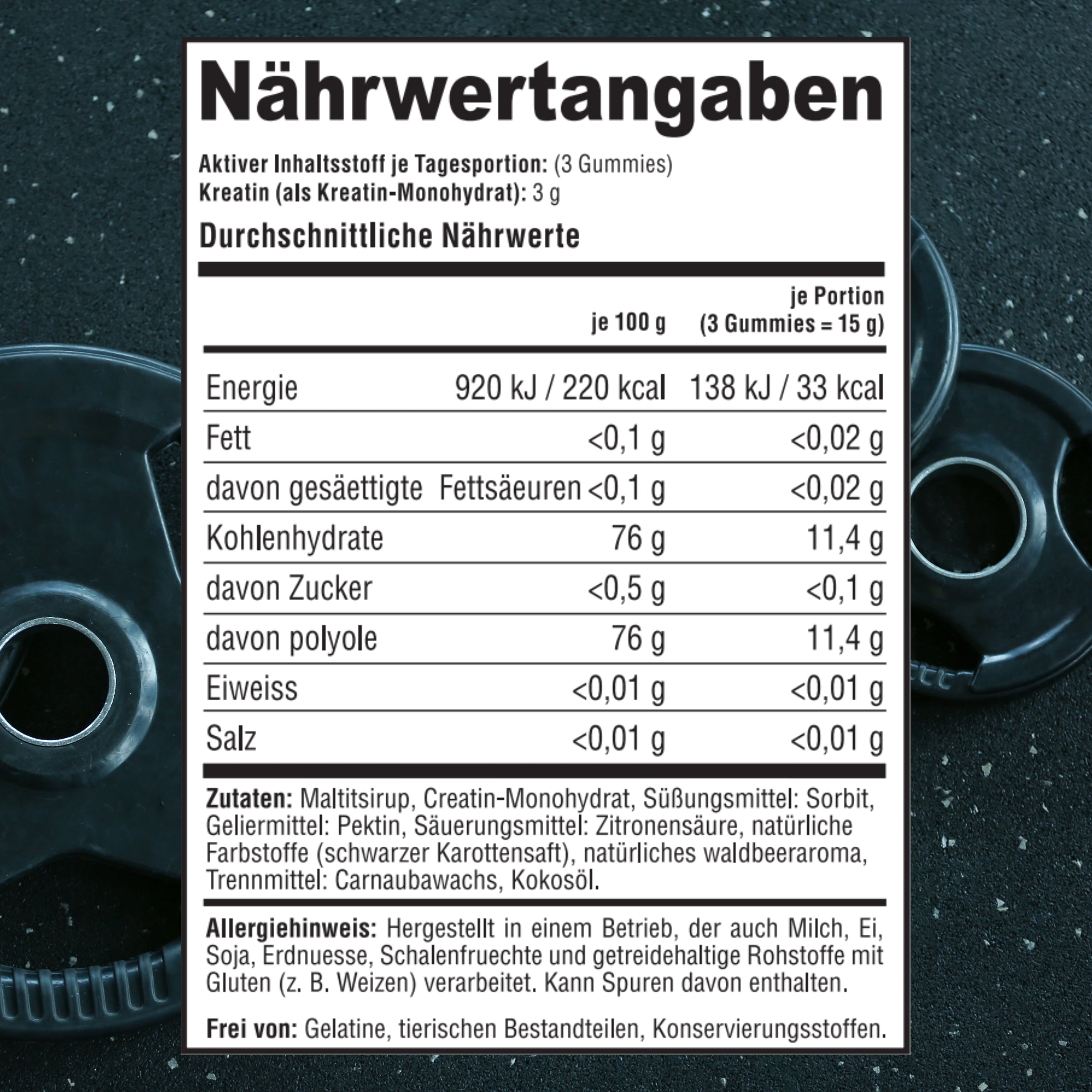 Kreatin Monohydrat | 90 Gummibären
