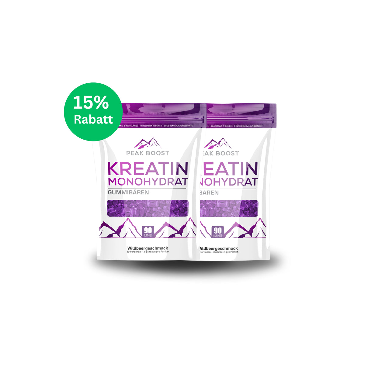 2 x Kreatin Monohydrat Waldbeere