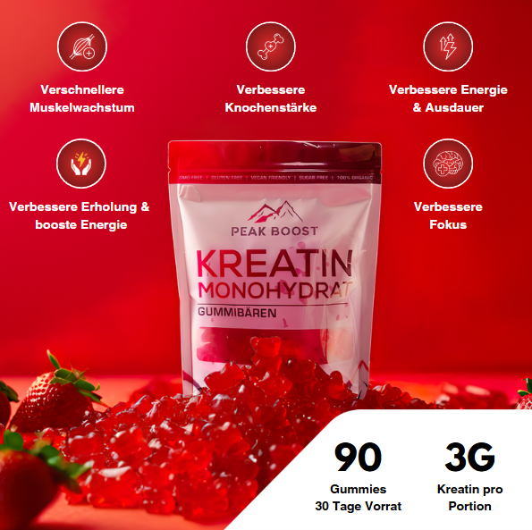 Peak Boost Kreatin Monohydrat | 90 Gummibären